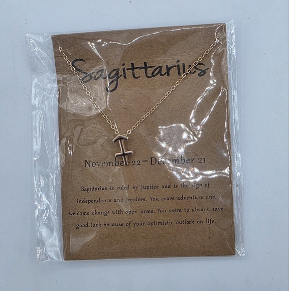Sagittarius Gold Toned Zodiac Necklace - Picture 3 of 6
